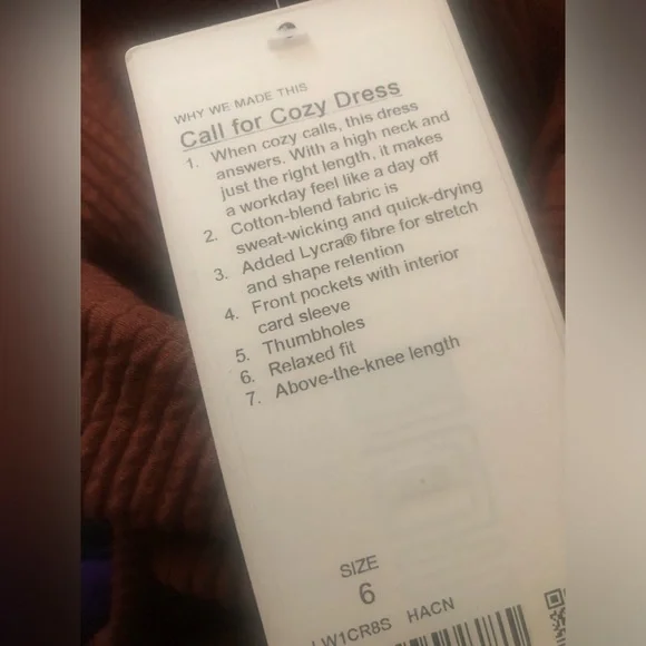 Lululemon Call for Cozy Dress Heathered Ancient Copper